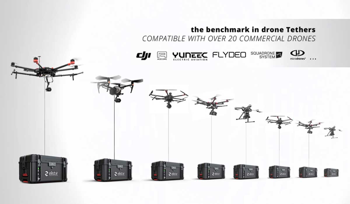 New drone on a leash can fly for hours and hours – tethered to a ground station that powers it with a 100 meter long cord